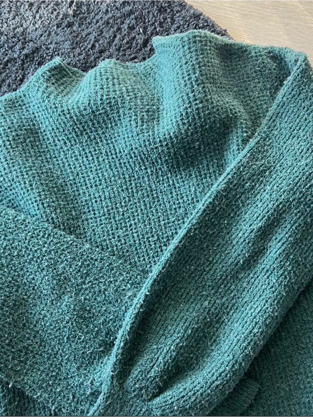 Women's Textured Cowl Neck Sweater in Teal